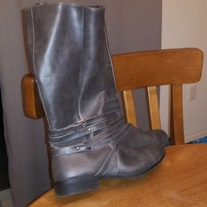 Gray Brash Tall Boots